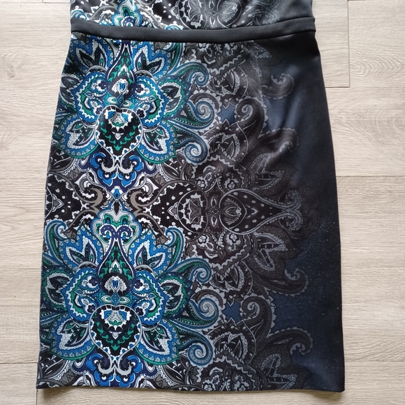 Chico's Sheath Dress Size 6 Blue Fade to Black Paisley - Picture 3 of 11